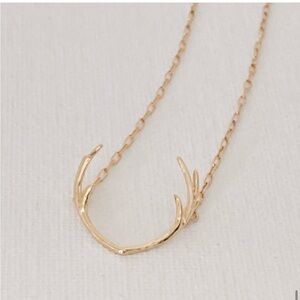 NEW Whimsical 24k Gold or Rhodium Sterling Silver Antler Necklace
